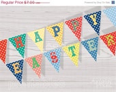 ON SALE 50 % OFF 2 Easter Banners for Garland and Cake Polka Dot Pennant Printable Pdf files Colorful Instant Download Il_170x135