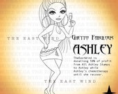 Digital stamp-Ghetto Fabulous 'Ashley' Sipping Wine-300dpi JPG/PNG files