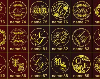 Personalized Initials or Name Wax Seal Stamp for Wedding Set B