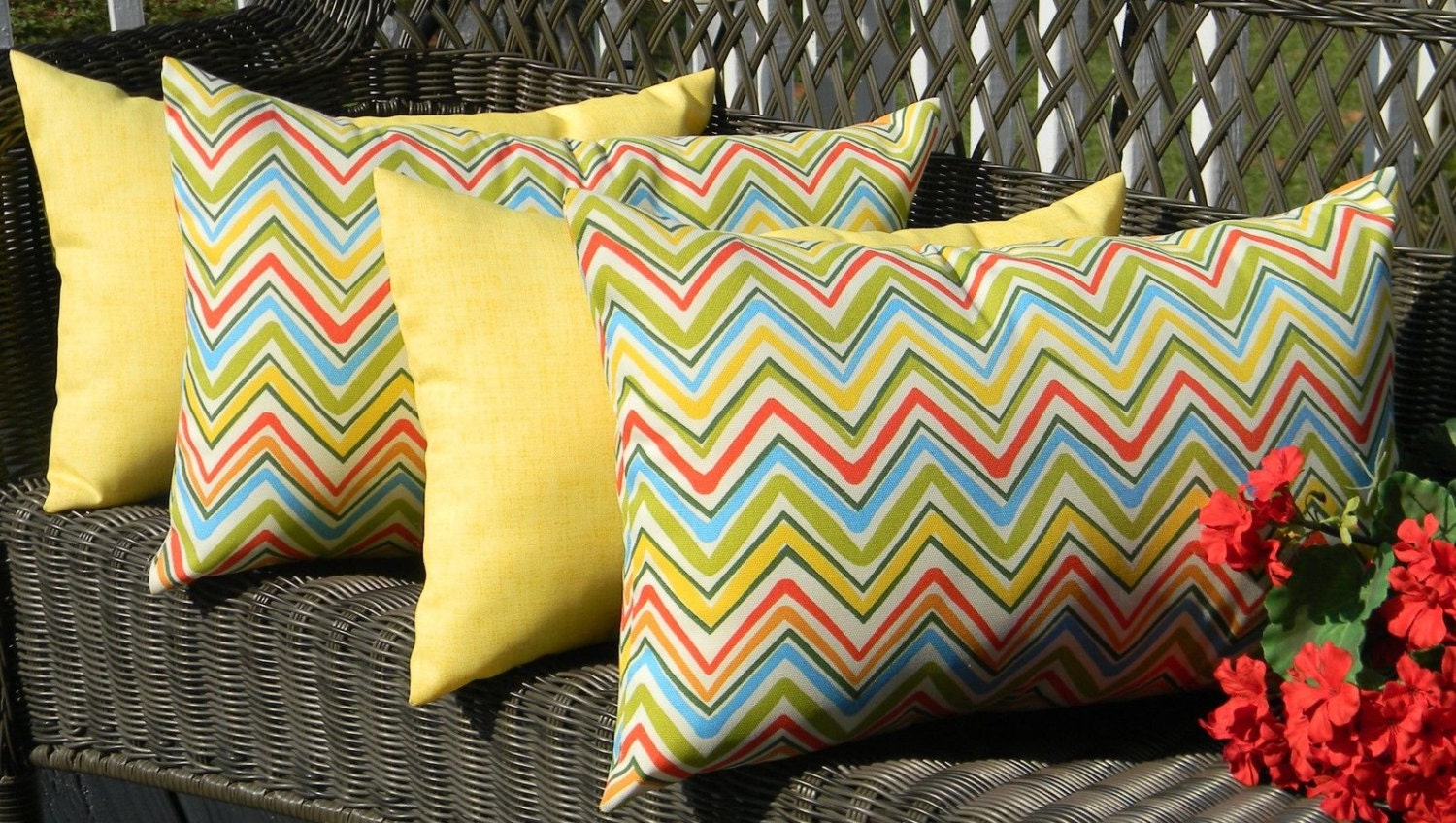 SET OF 4 Pillow Covers Indoor / Outdoor by PillowsCushionsOhMy