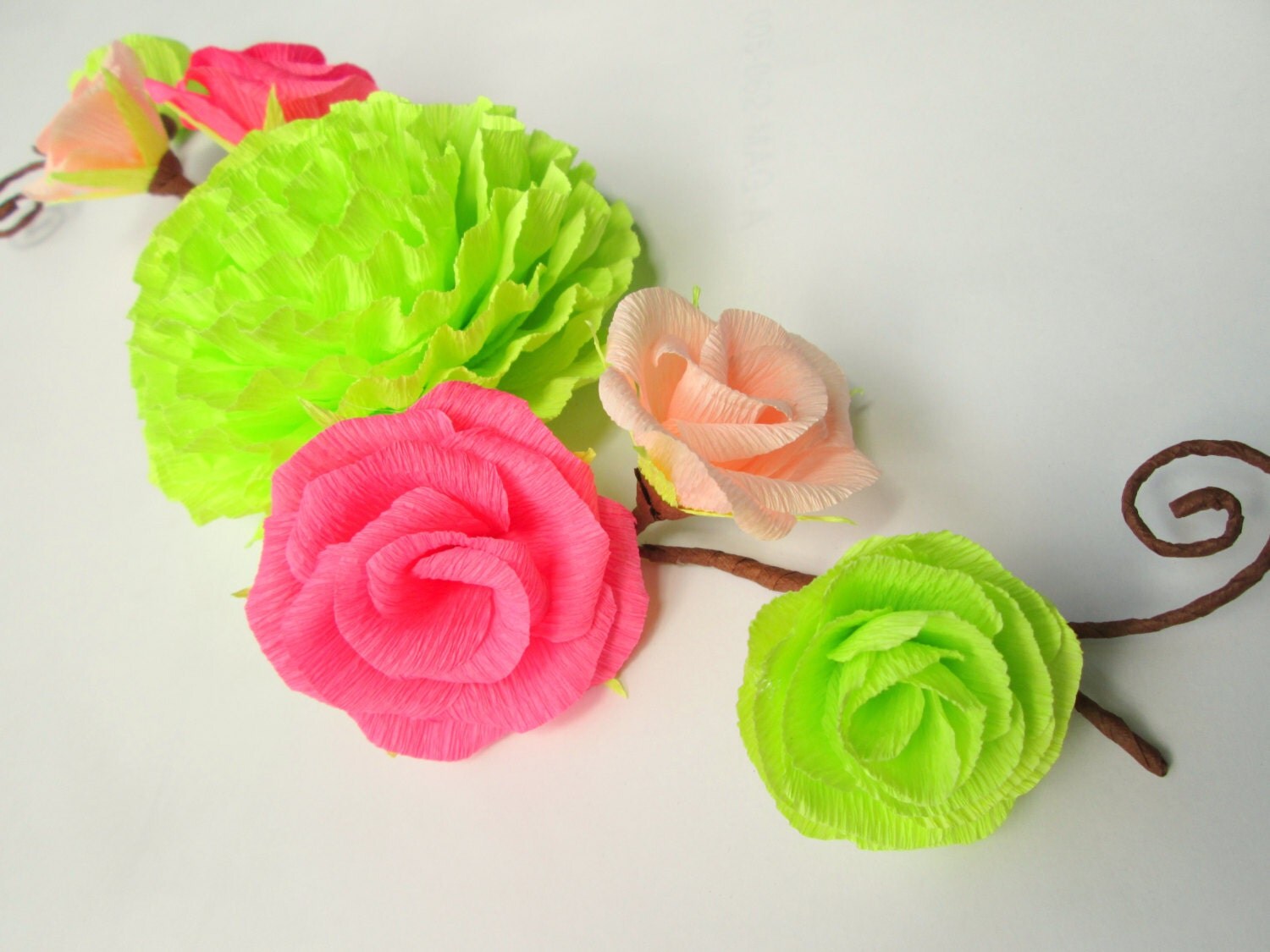 Paper Flower Garland/Mini Garland/Paper Flowers/Table Flower