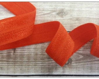 5/8 ORANGE Fold Over Elastic 5 or 10 YARDS