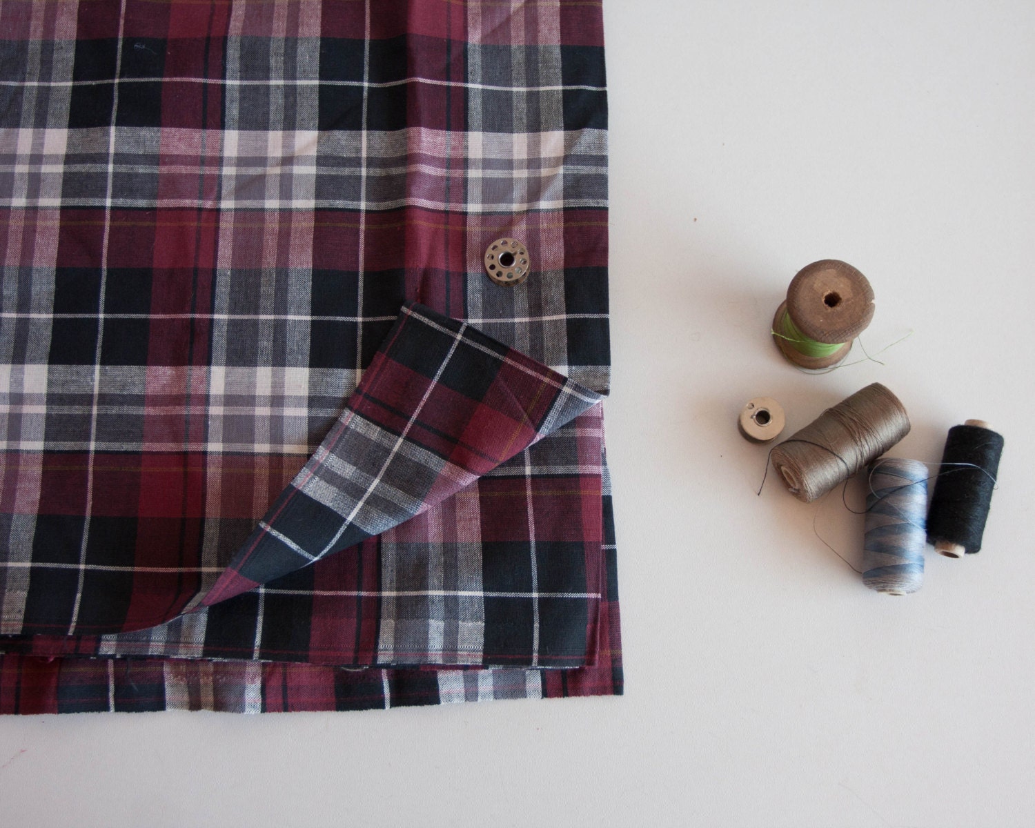 Cotton Tartan Plaid Fabric by the yard by TheThingsThatWere