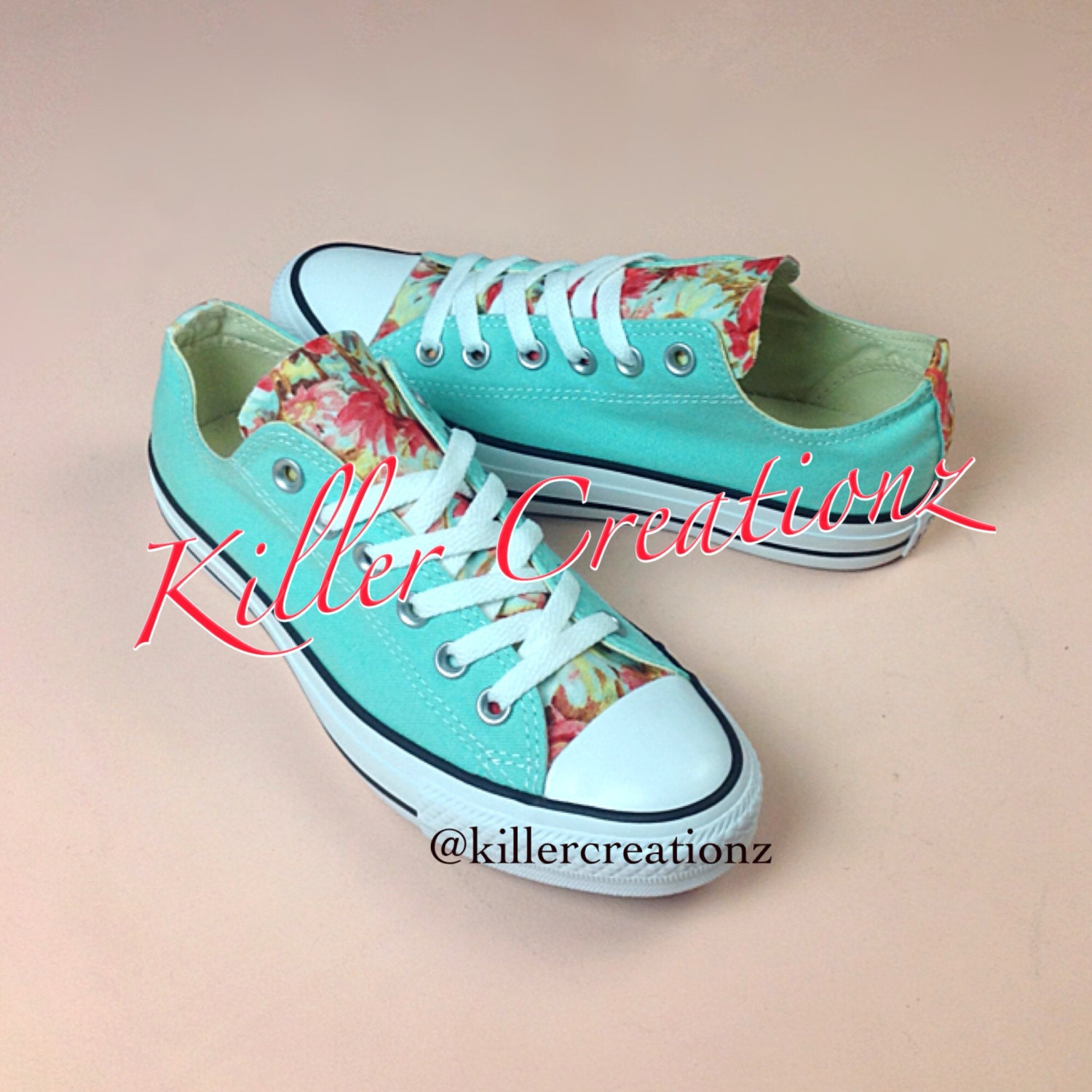 Custom Floral Tongue Converse made to order
