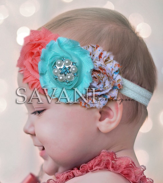 mint and coral headband baby headband lace baby mint coral aqua baby headband vintage headband shabby chic mint and coral headband baby headband lace baby mint coral aqua baby headband vintage headband shabby chic