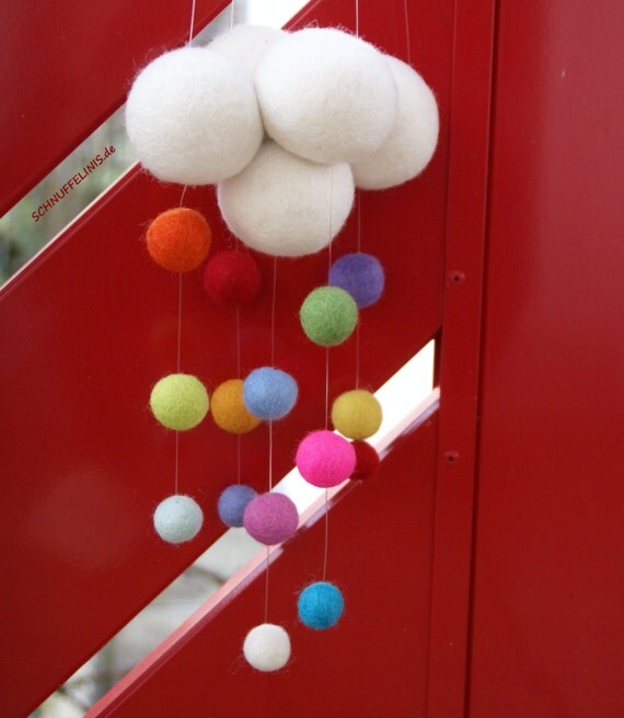 Cloud Baby Mobile DIY Rainbow Cloud Mobile Cloud by Schnuffelinis