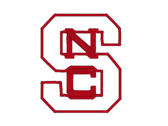 NC State Applique Embroidery Logo by LandCCrafts on Etsy