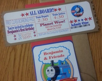 Inspired Thomas the Train Birthday Party Invitations