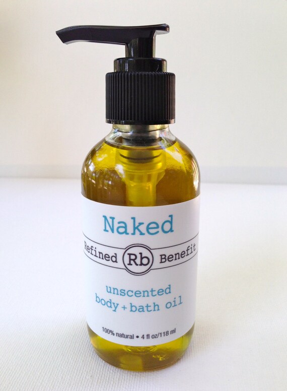 Naked Unscented Body Bath Oil 100 Natural 4oz