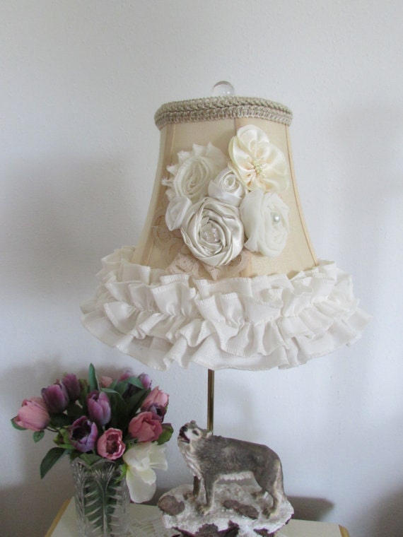 Shabby chic lamp shade lace shade. by MODARAGEHOME on Etsy