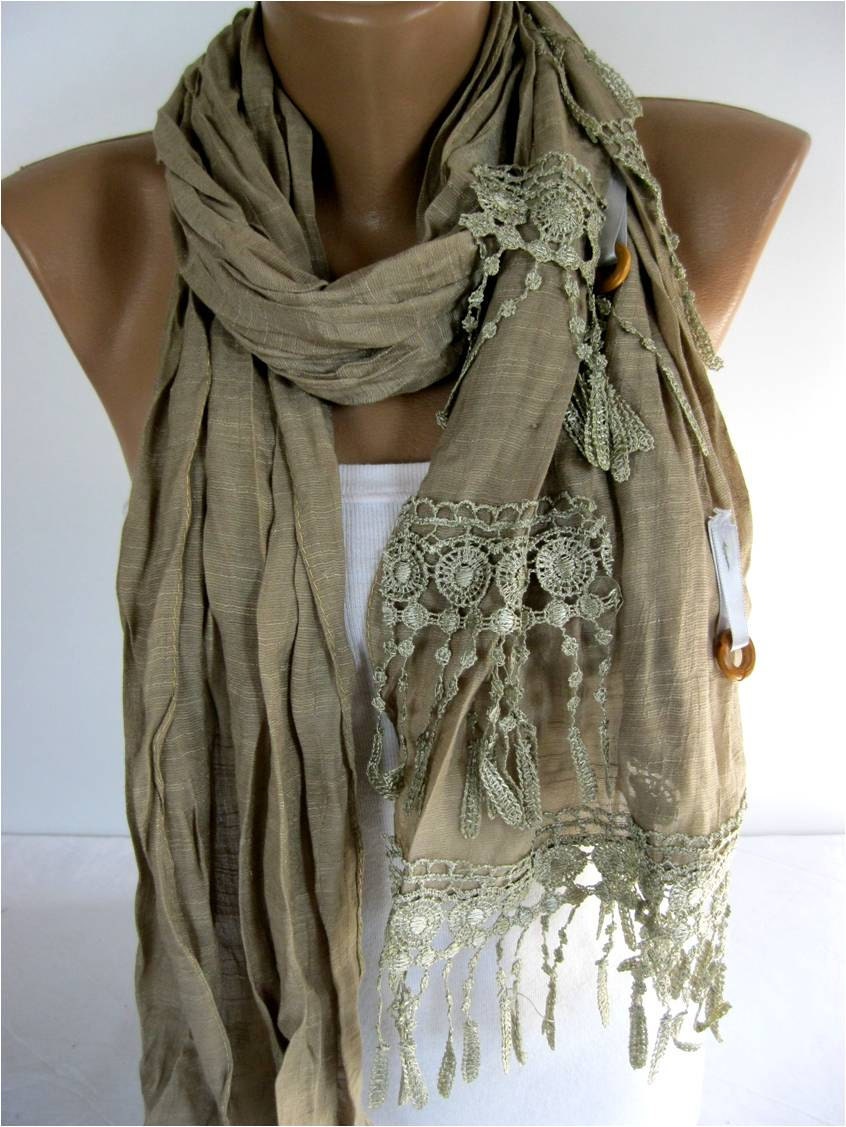 Elegant Scarf with Lace Edge Fashion ScarfScarf shawl
