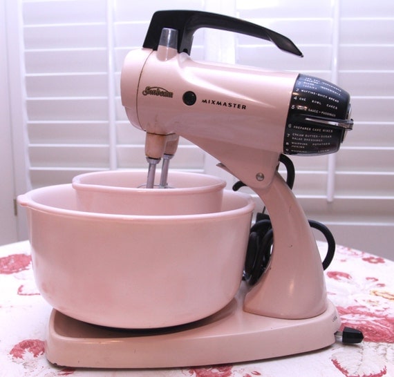 Beautiful Vintage 1950's Pink Sunbeam Mixmaster Mixer