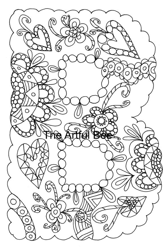 Items Similar To Letter B Hand Drawn Doodle Art On Etsy