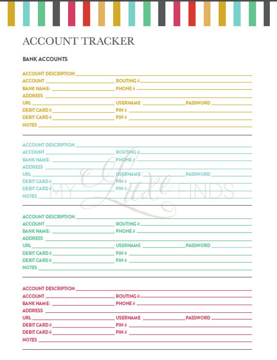 account tracker printable template