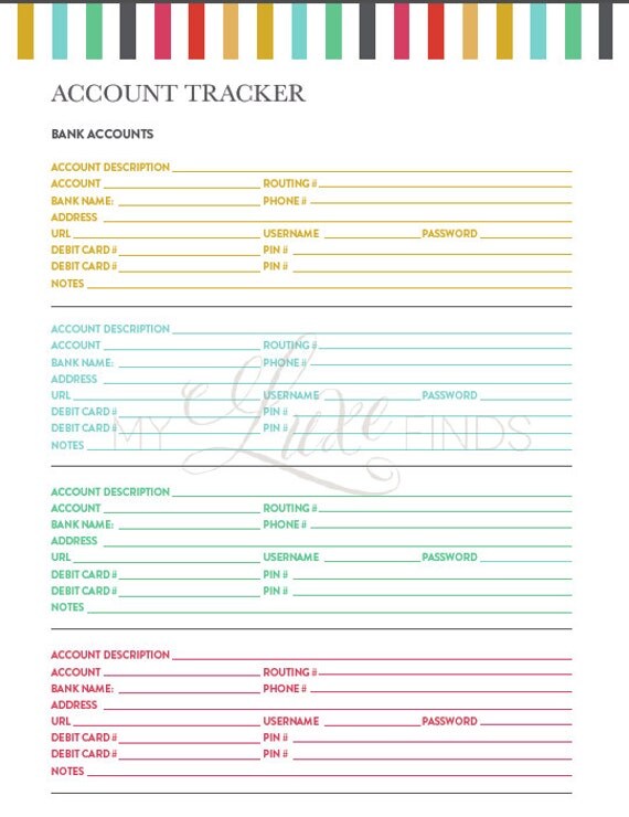 Account Tracker Printable Template Analysisseka