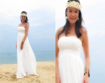 white beach dress