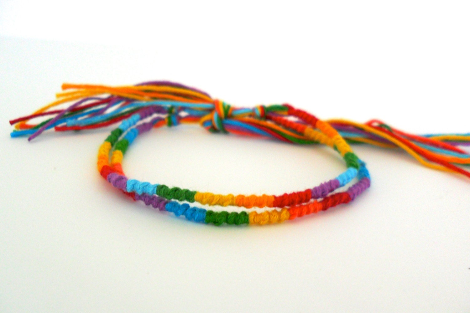 Rainbow Friendship Bracelet Chinese Staircase Swirl Friendship
