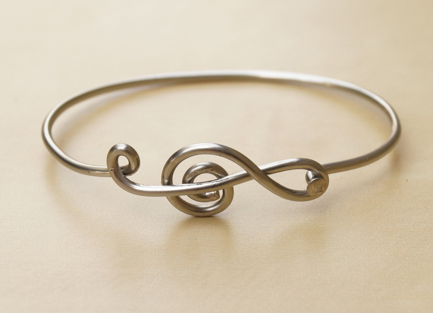 Silver Treble Clef Bicycle Spoke Bracelet
