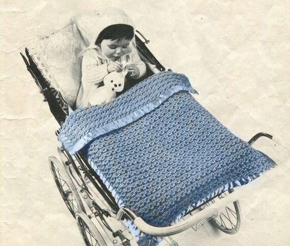 INSTANT Download Knitting Pattern PRAM COVER Baby Blanket