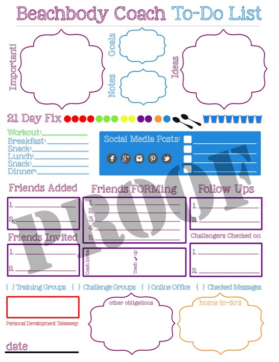 Beachbody Business ToDo List or Business by TheGraphicGirl