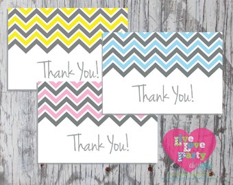 Chevron Thank You Cards DIY PRINTABLE