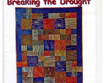 Fiber Art Modern Quilt Pattern Hand Dyed Fabric Hand Machine Embroidery Cord Couching Ribbon Couching Breaking The Drought Batik Fabric
