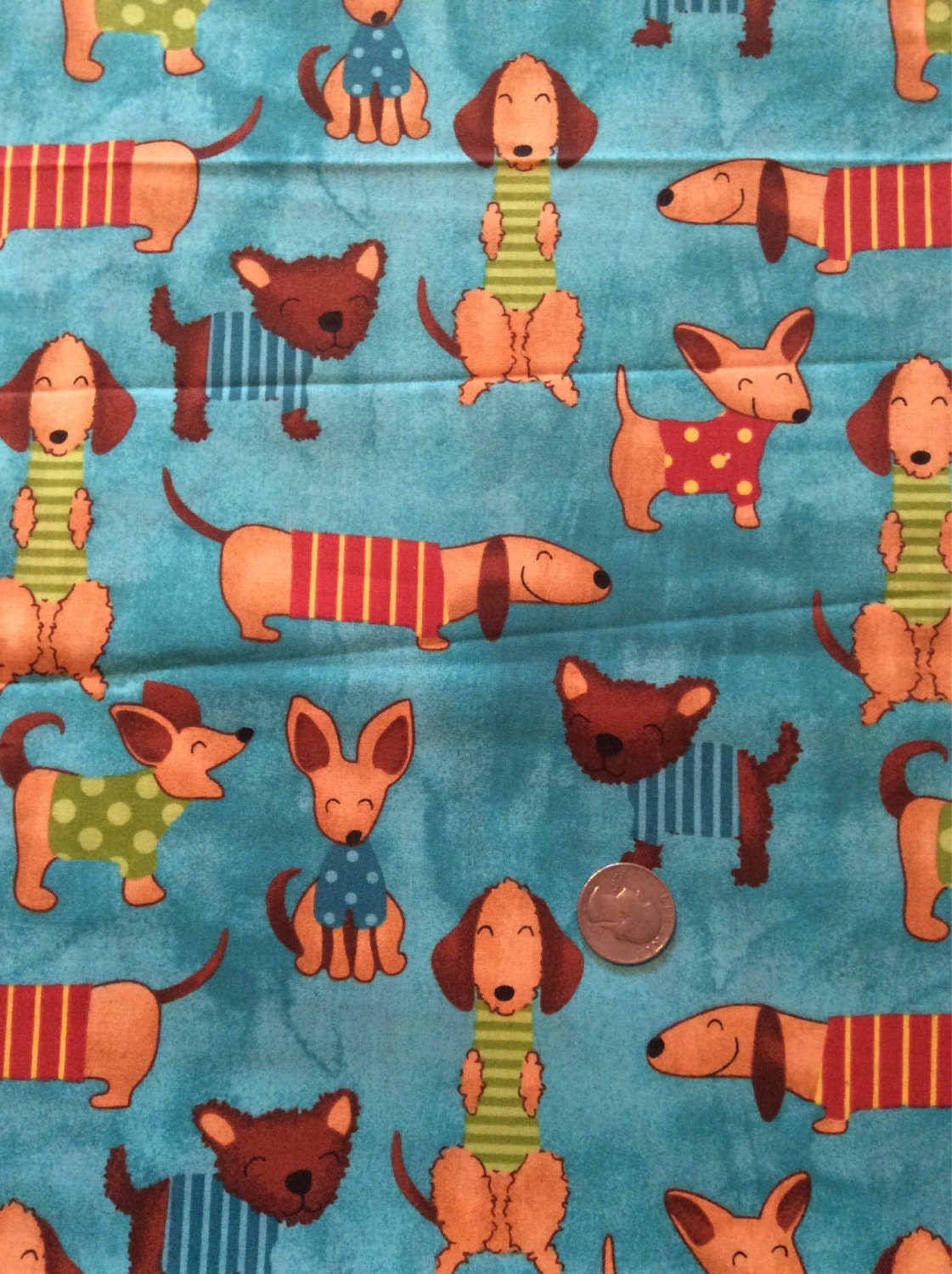 1 Yard of Dog/Dachshund print cotton fabric by Ladylovesfabric