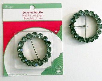 Rhinestone belt buckles 2 colors -2" round