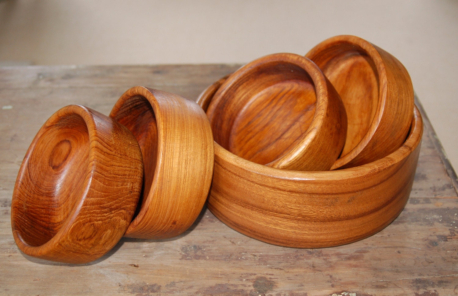 Teak Salad Bowl Set Mid Century Wooden Salad Bowls Danish