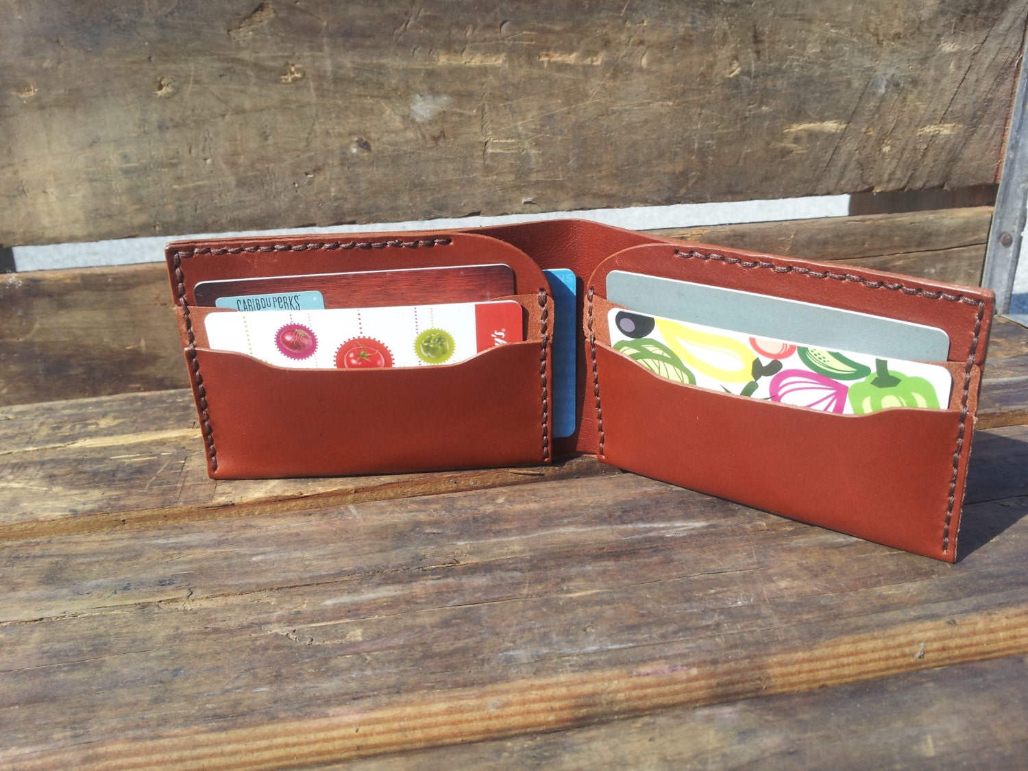 Brown Leather Bi-fold Wallet Men Wallet Handmade by CIVILMADE