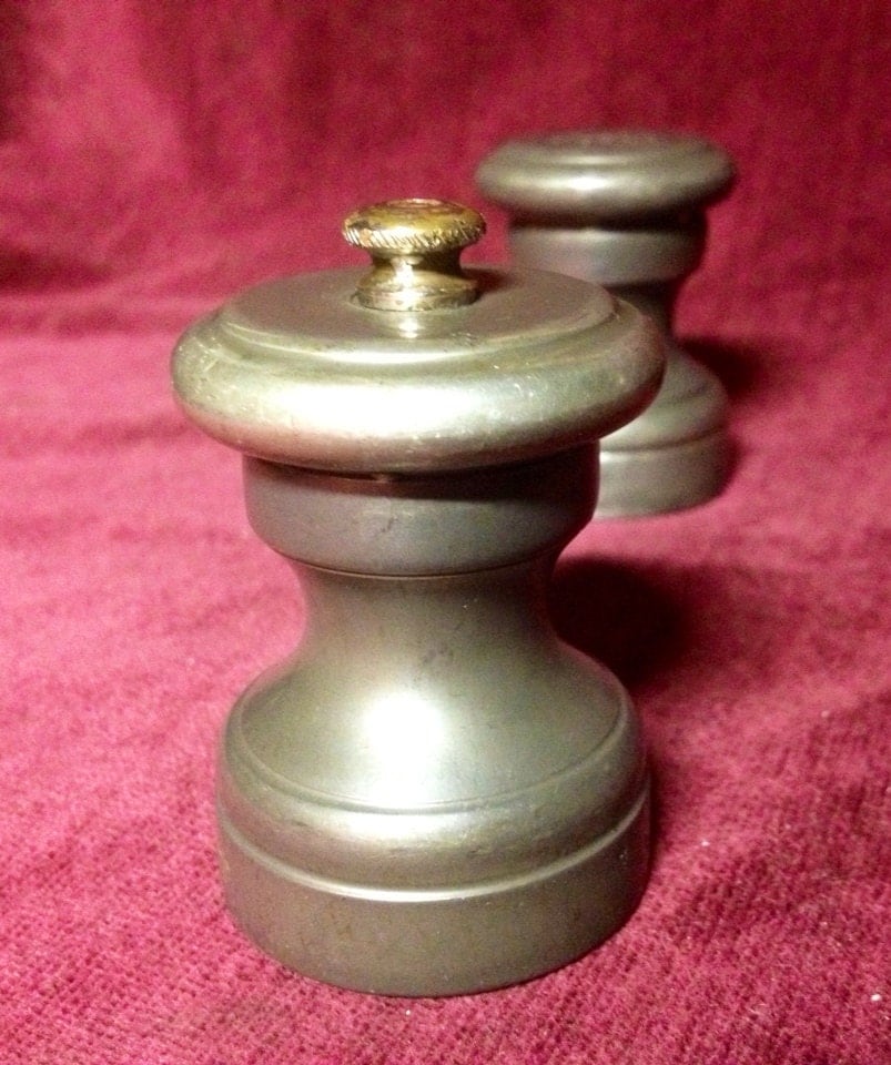 Vintage Pewter Salt and Pepper Shakers Made in Italy Haute Juice