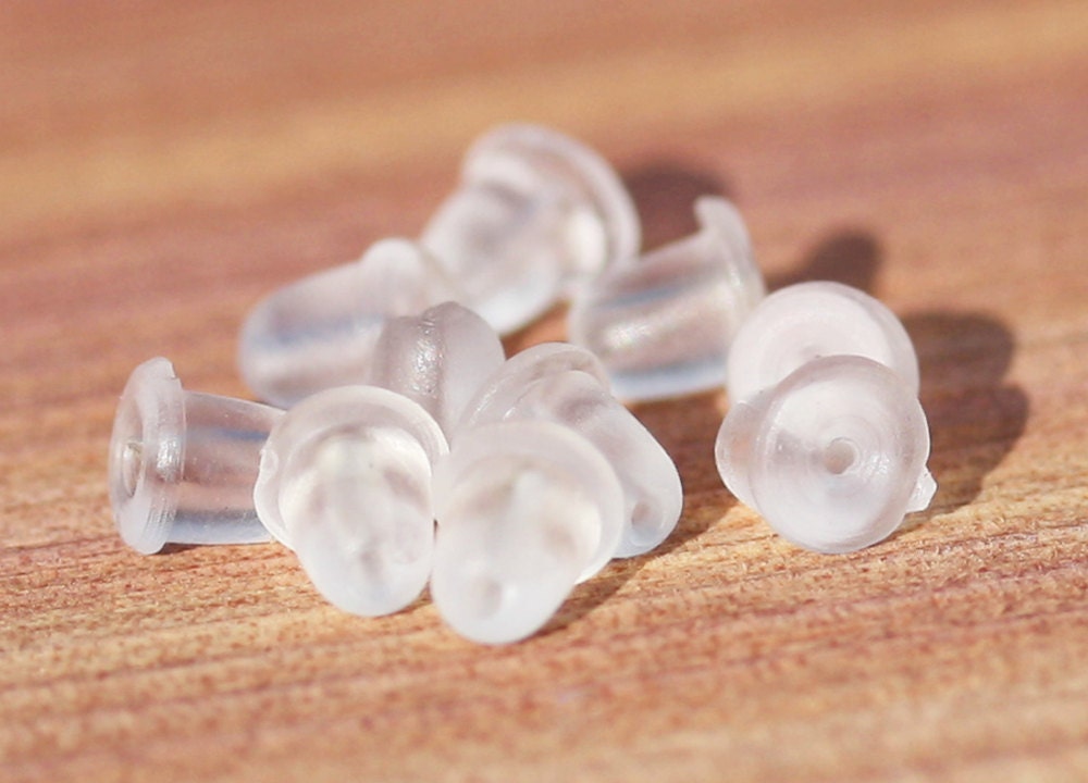 Earring Backs Clear Rubber by PrytaniaJewelry on Etsy