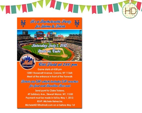 Mets Baseball Invitation Baseball Birthday Party by HDInvitations