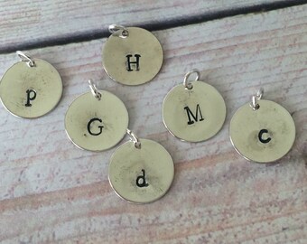 Antique Silver Initial Charm