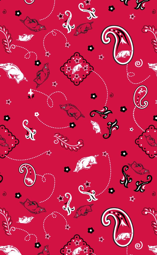 University of ARKANSAS RAZORBACKS Collegiate Cotton Fabric 1