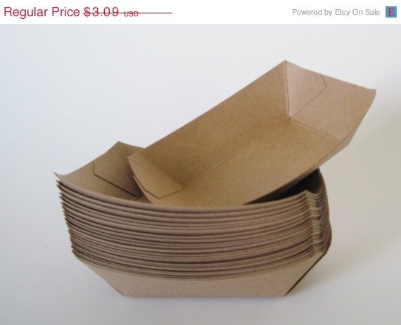 ON SALE 25 Small Kraft Heavy Paper Food Tray for Parties, Showers or Wedding Il_570xn