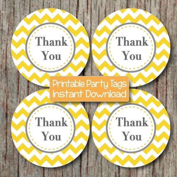 Items similar to Thank You Tags Birthday Party Baby Shower ...