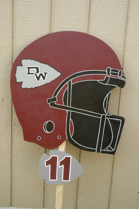 Items similar to Football helmet yard sign. Custom, handmade