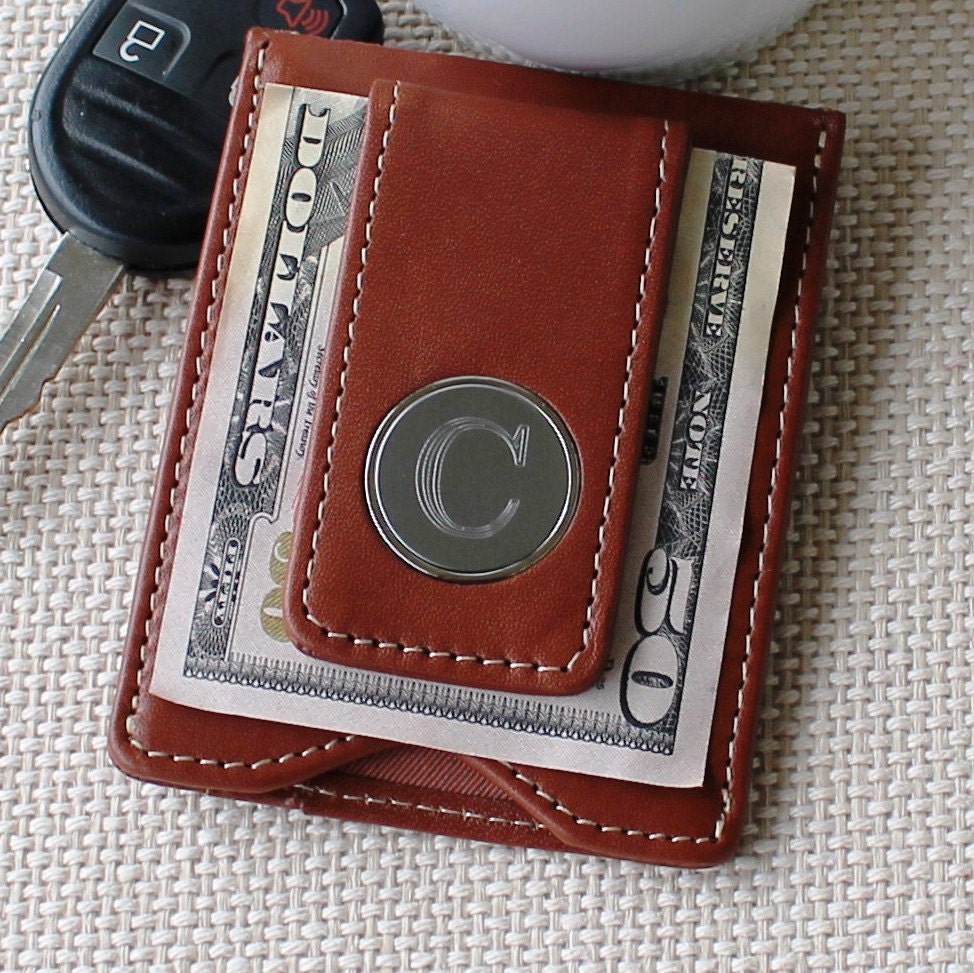 Personalized Leather Money Clip and Wallet Combo Groomsmen