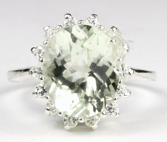 Green Amethyst Prasiolite 925 Sterling Silver Ring SR283