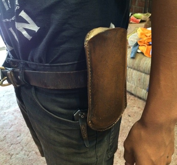 Leather Reading Glasses Case for the Belt with pen pockets