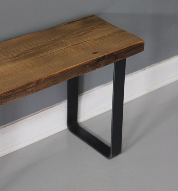 Modern Bench Solid Reclaimed Wood Bench Handmade by DendroCo