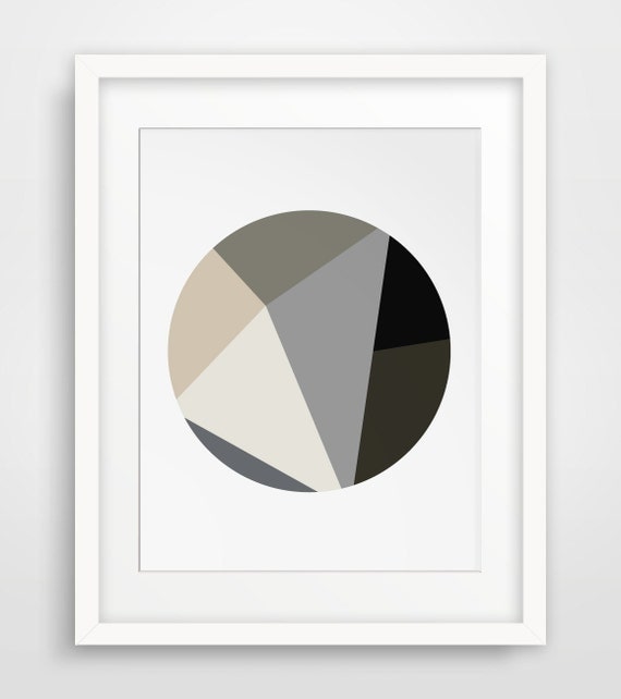  Minimalist Art Geometric Print Circle Wall Art Brown Art