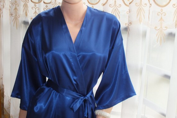 silk blue robe