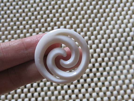 Hand Carved Circle Double Swirl Pendant  - Koru Maori Pendant Handmade Bone Jewelry