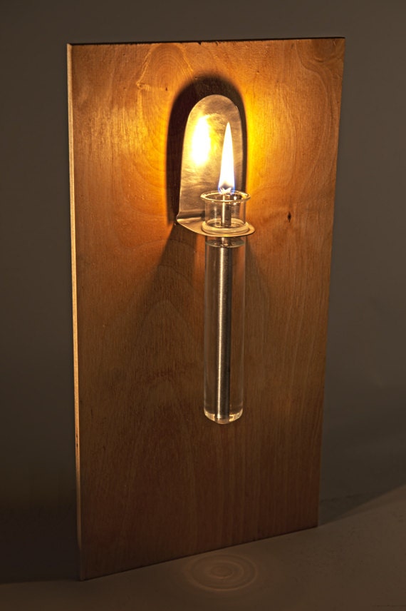 Wall Mount Oil Lamp Glass Stainless Steel Minimalist by ThisCarUp