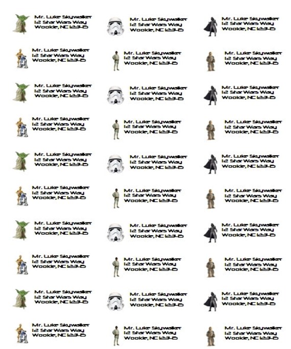 Star Wars Return Address Labels / Stickers