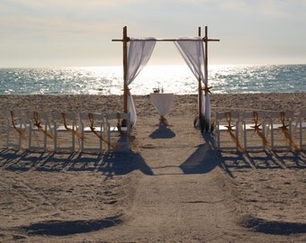 Bamboo Wedding Arch/Beach Wedding Arch/Bamboo Chuppah/Wedding Arch Fabric Draping/Beach Weddings/Beach Wedding Decorations/Bamboo Arbor