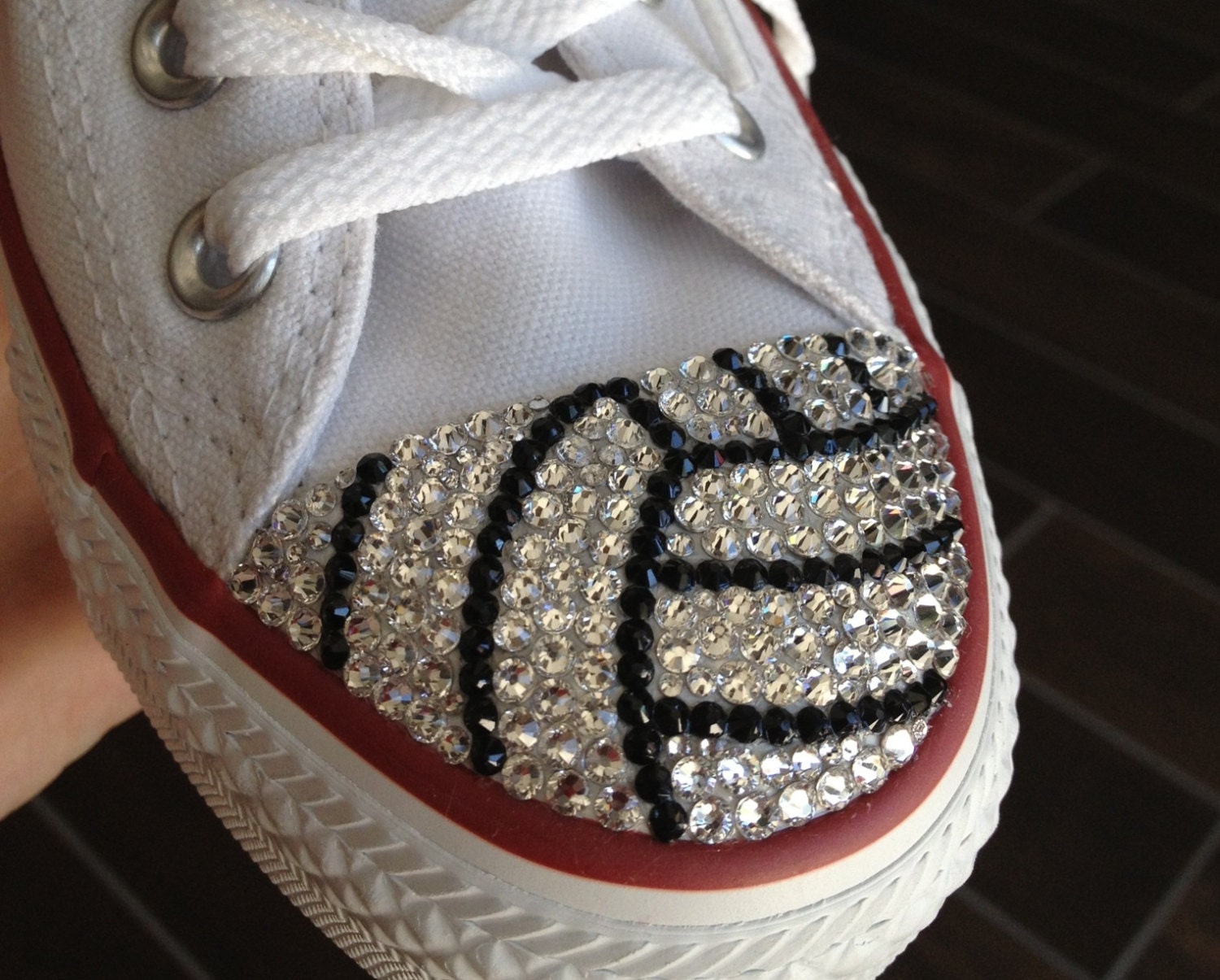 Volleyball Blinged Converse TeamMomBling custom shoes made