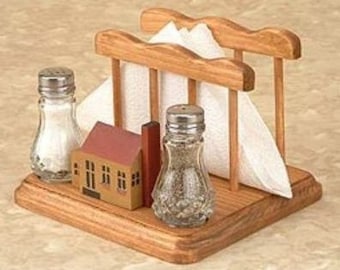 Napkin Holder with Salt and Pepper Shakers